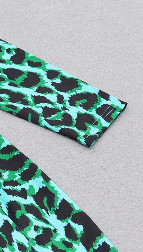 LEOPARD PRINT HOLLOW OUT MIDI DRESS IN CAMOUFLAGE