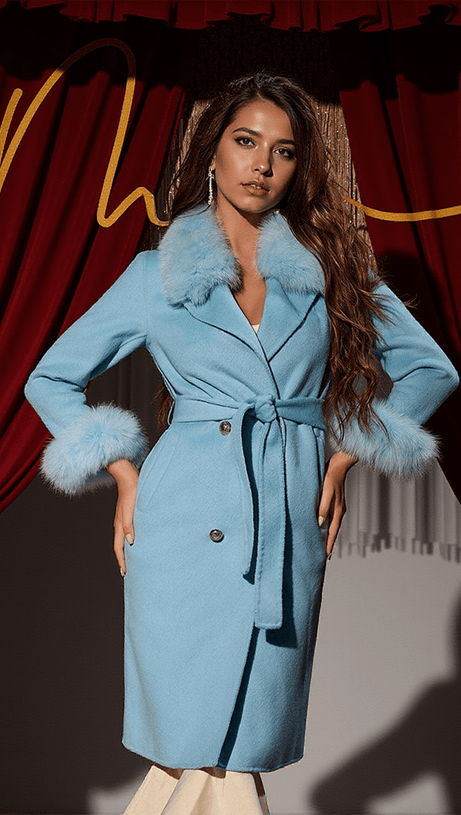 CAPPOTTO IN CASHMERE CORALLO BLU