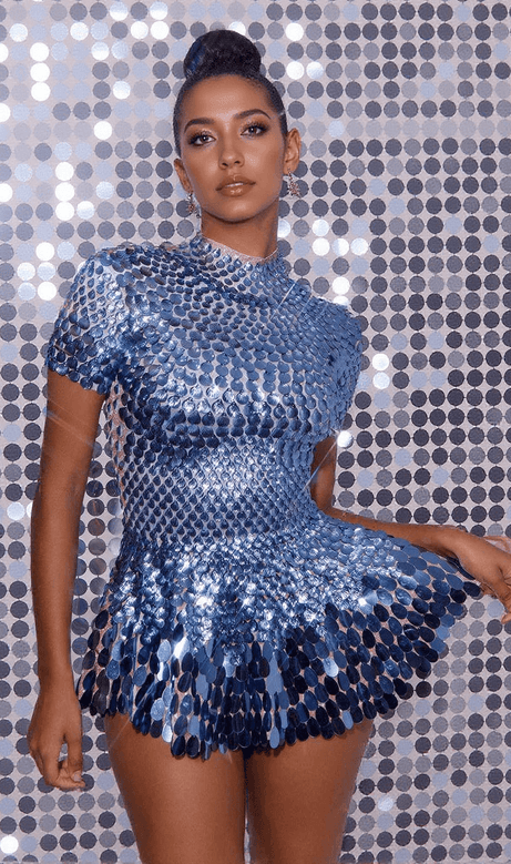 Berkely – Kurzärmliges Minikleid mit Pailletten in Königsblau