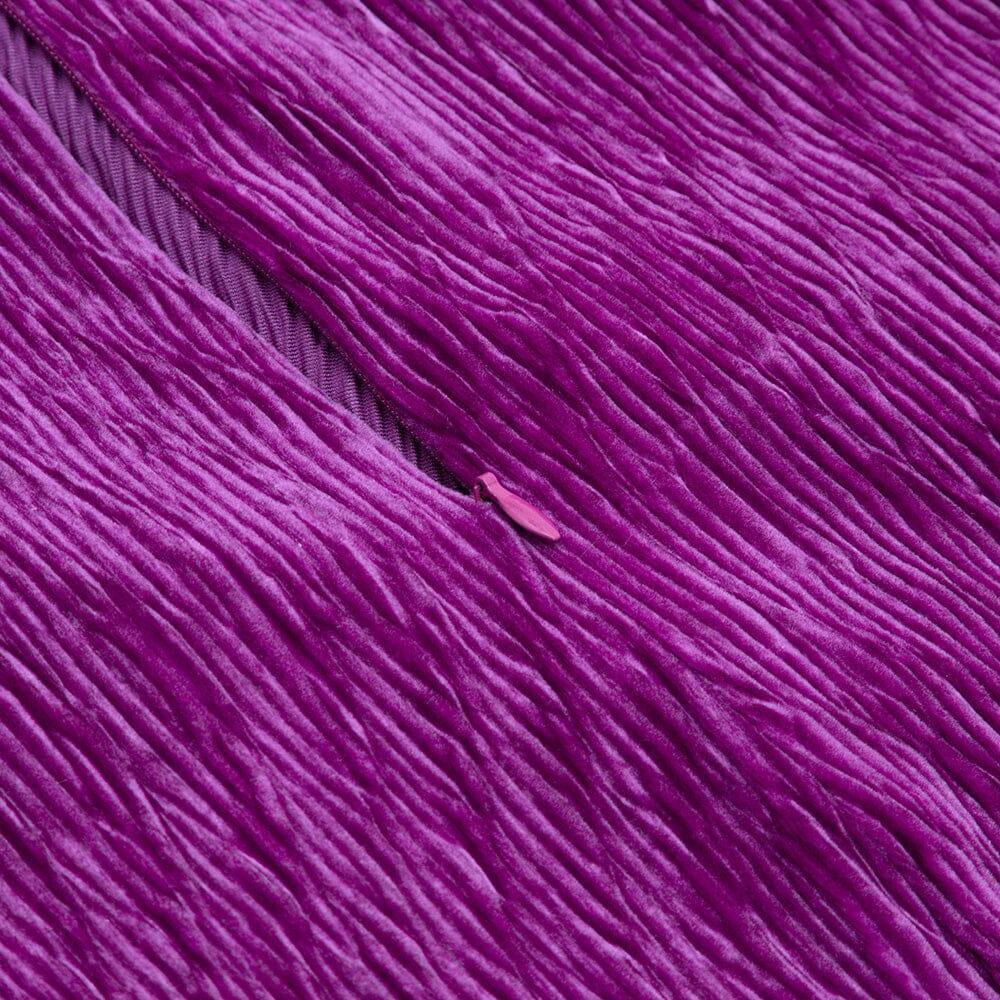 ABITO MIDI SEXY SEMPLICE IN VELLUTO VIOLA CON INCRESPO