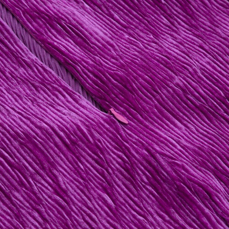 VELVET RIPPLE SIMPLE SEXY MIDI DRESS IN PURPLE