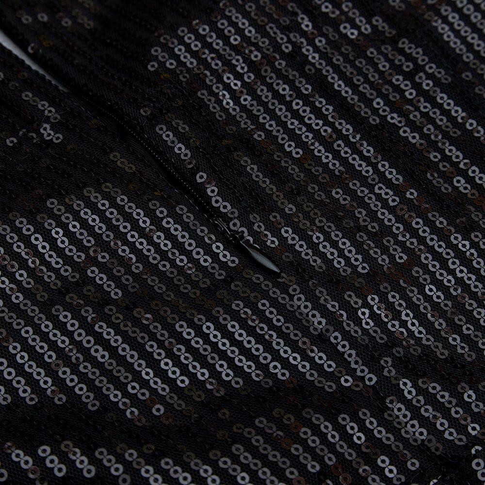 AIIZIE VELVET SEQUIN CUT-OUT FLOOR-LENGTH JUMPSUIT IN BLACK - product image