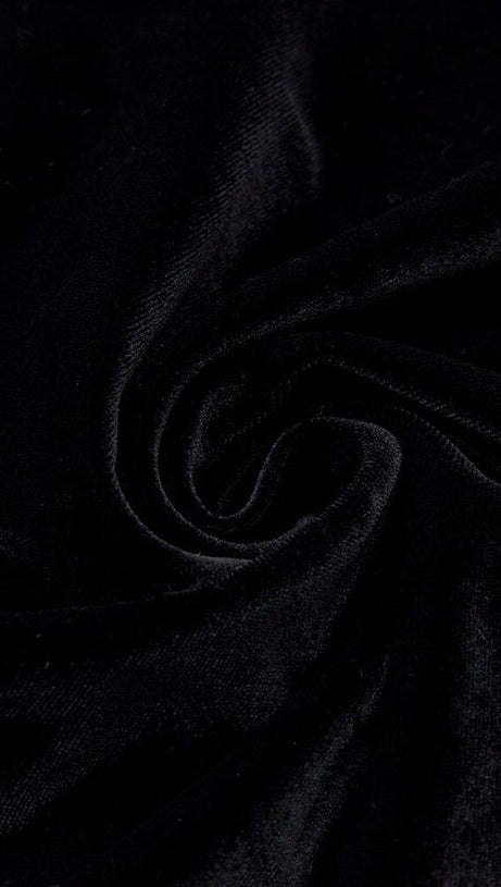 VELVET SEQUIN CUT-OUT FLOOR-LENGTH JUMPSUIT IN BLACK