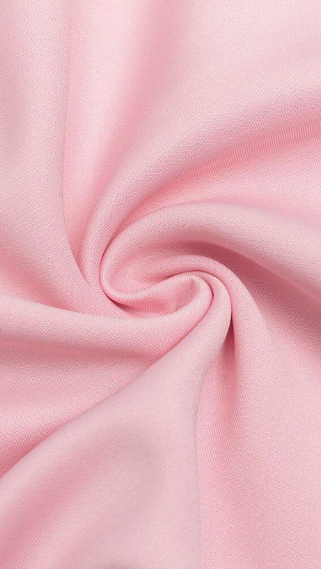 PINK SUSPENDER LACE RUFFLE DRESS