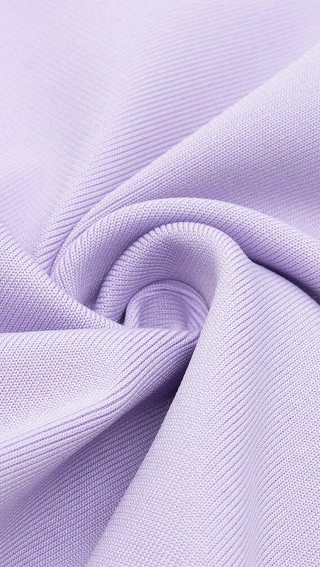 BANDAGE MESH HOLLOW MINI DRESS IN MAUVE