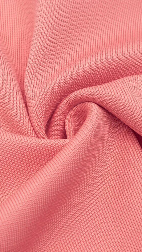 BANDAGE MESH IRREGULAR STRAPS MINI DRESS IN PINK