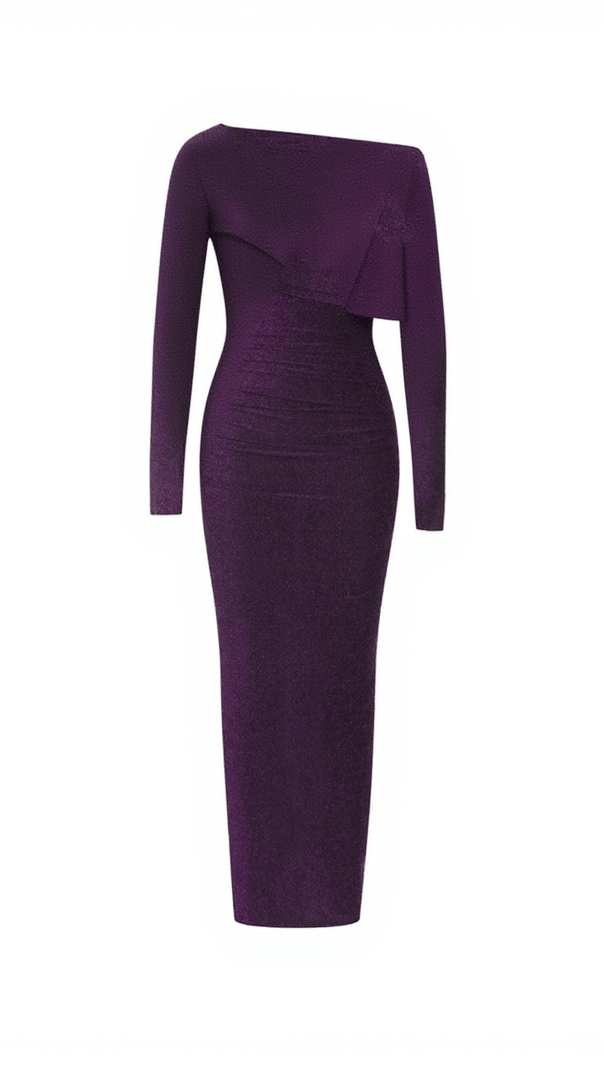 AIIZIE NOVAK OFF SHOULDER GLITTER KNITTED DRESS - product image
