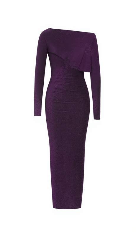 NOVAK OFF SHOULDER GLITTER KNITTED DRESS