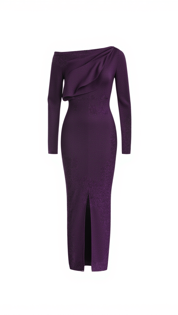 AIIZIE NOVAK OFF SHOULDER GLITTER KNITTED DRESS - product image