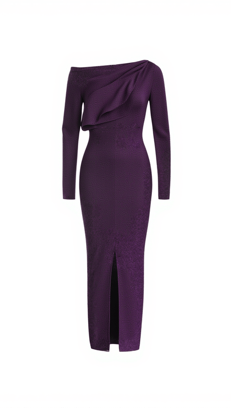 NOVAK OFF SHOULDER GLITTER KNITTED DRESS