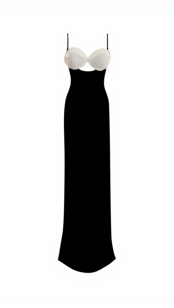 AIIZIE JUNA SPAGHETTI FLOWER HOLLOW BANDAGE DRESS - product image
