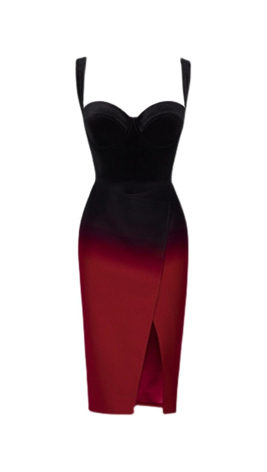 SUSPENDER SLIM-FIT DRESS IN GRADIENT