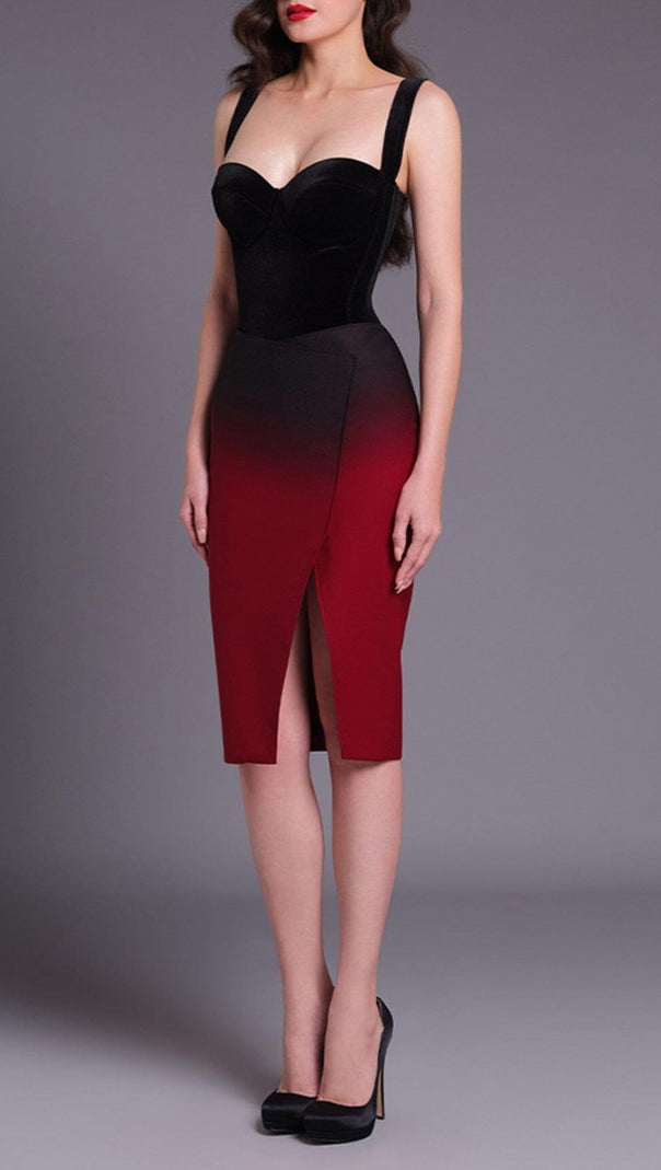 AIIZIE SUSPENDER SLIM-FIT DRESS IN GRADIENT - product image