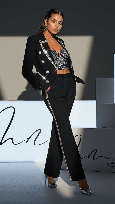 Completo blazer con strass Townes