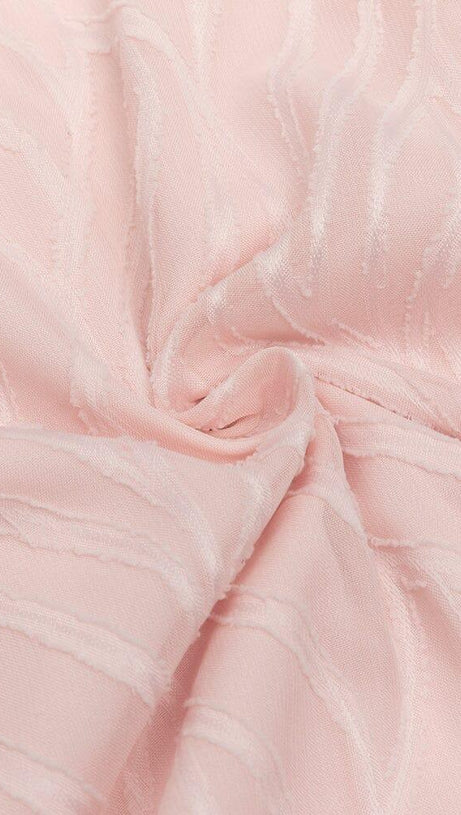 PINK SEXY V-NECK LONG-SLEEVED RUFFLE DRESS