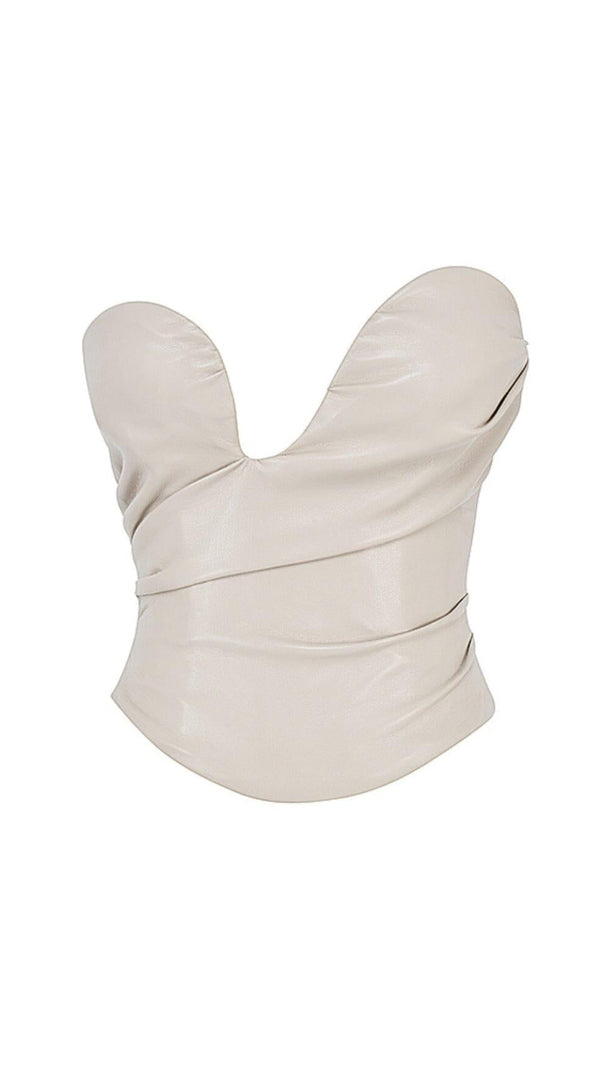 AIIZIE FOG PLUNGE VEGAN LEATHER CORSET - product image