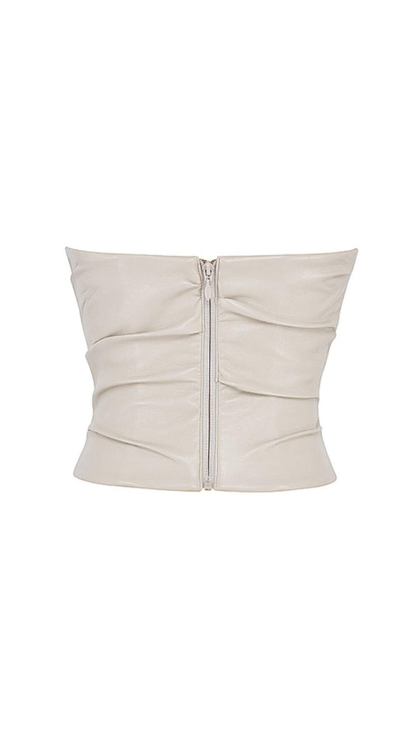 Fog Plunge Vegan Leather Corset
