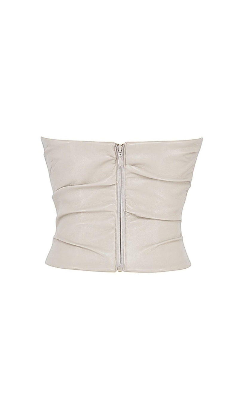 FOG PLUNGE VEGAN LEATHER CORSET