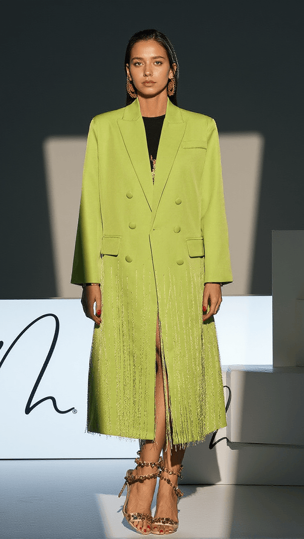 AIIZIE INIGO CRYSTAL FRINGE BLAZER COAT - product image