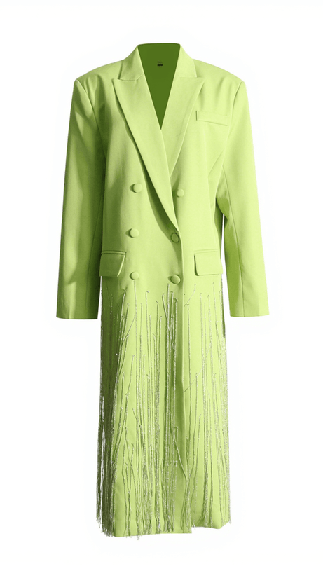 INIGO CRYSTAL FRINGE BLAZER COAT