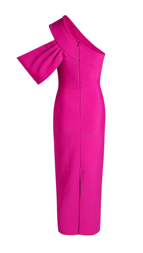 AIIZIE PINK ONE SHOULDER ASYMMETRICAL HEM DRESS - product image