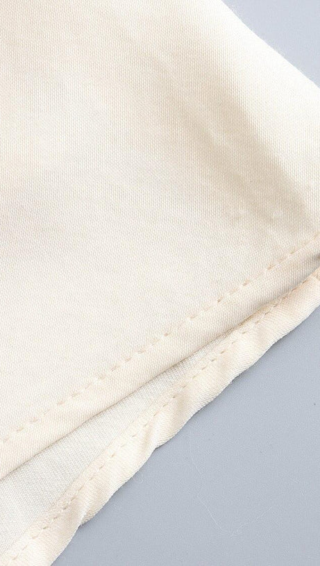 SPLICED SEQUIN BACKLESS DRESS IN WHITE