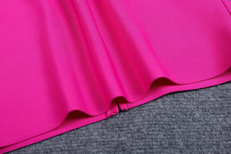 PINK ONE SHOULDER ASYMMETRICAL HEM DRESS