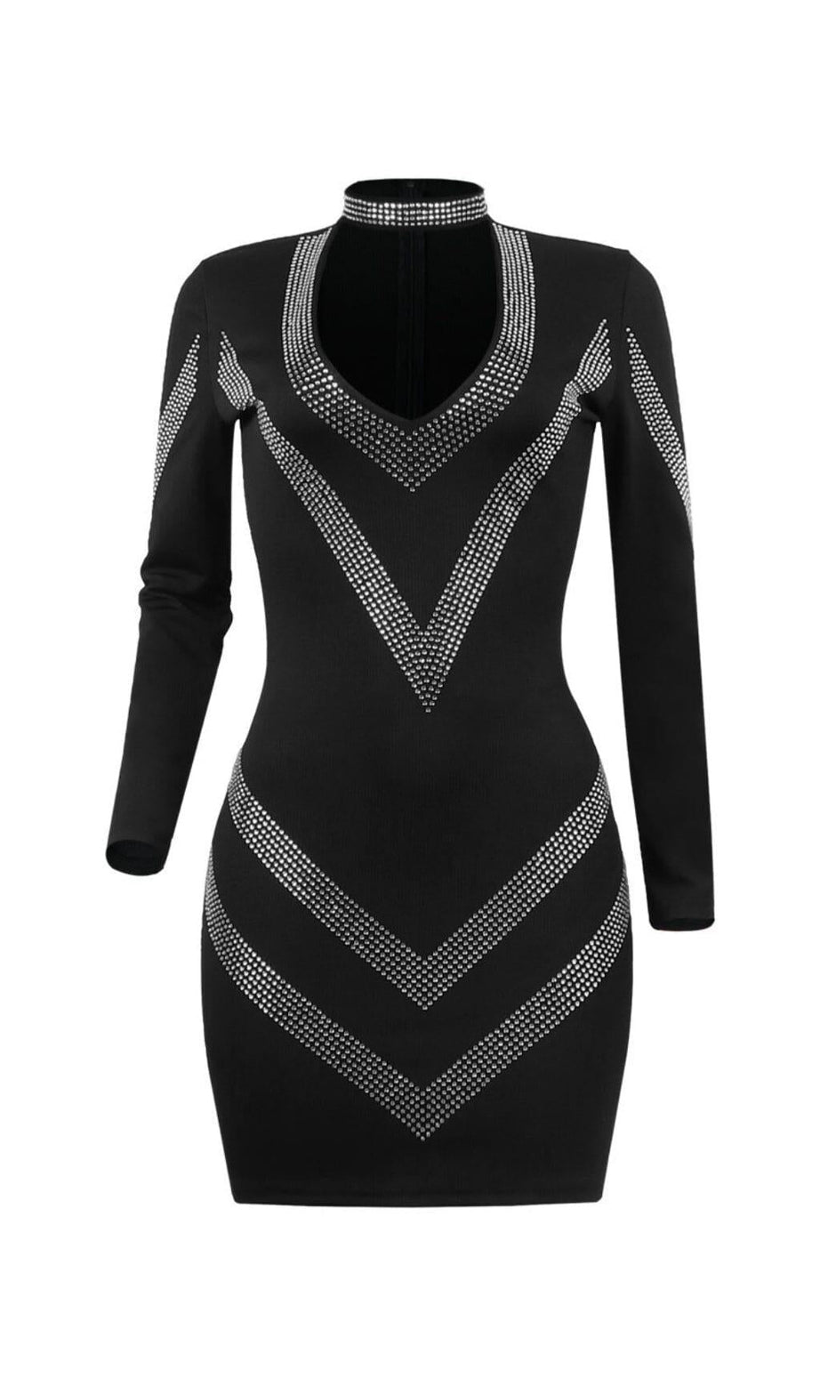 BANDAGE DIAMOND MINIKLEID IN SCHWARZ