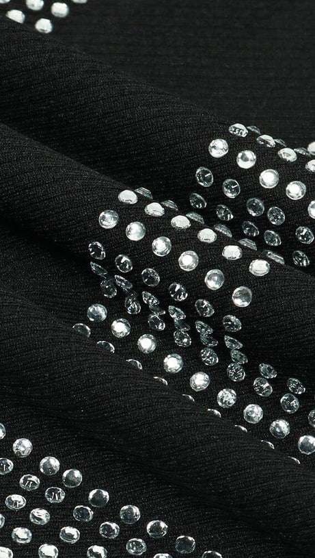 BANDAGE DIAMOND MINI DRESS IN BLACK