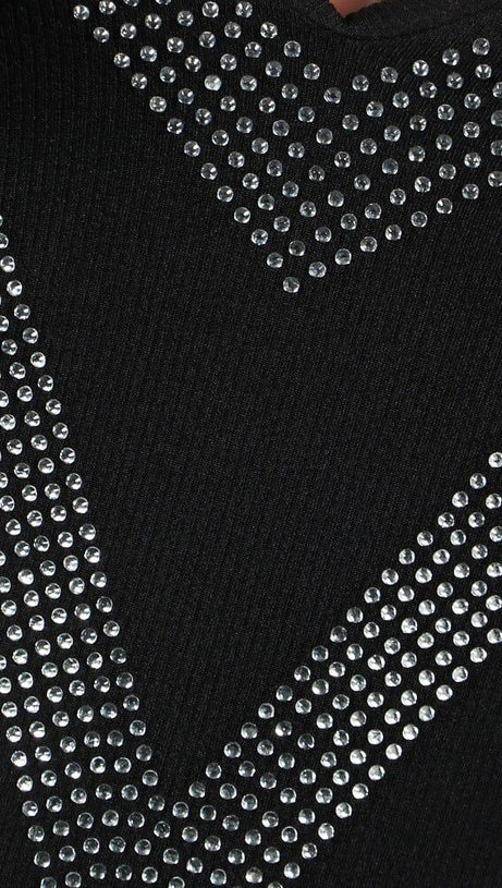 BANDAGE DIAMOND MINI DRESS IN BLACK