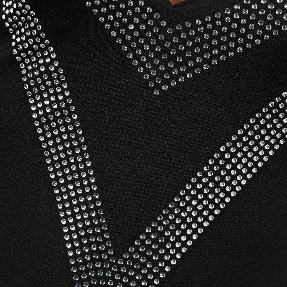 AIIZIE BANDAGE DIAMOND MINI DRESS IN BLACK - product image