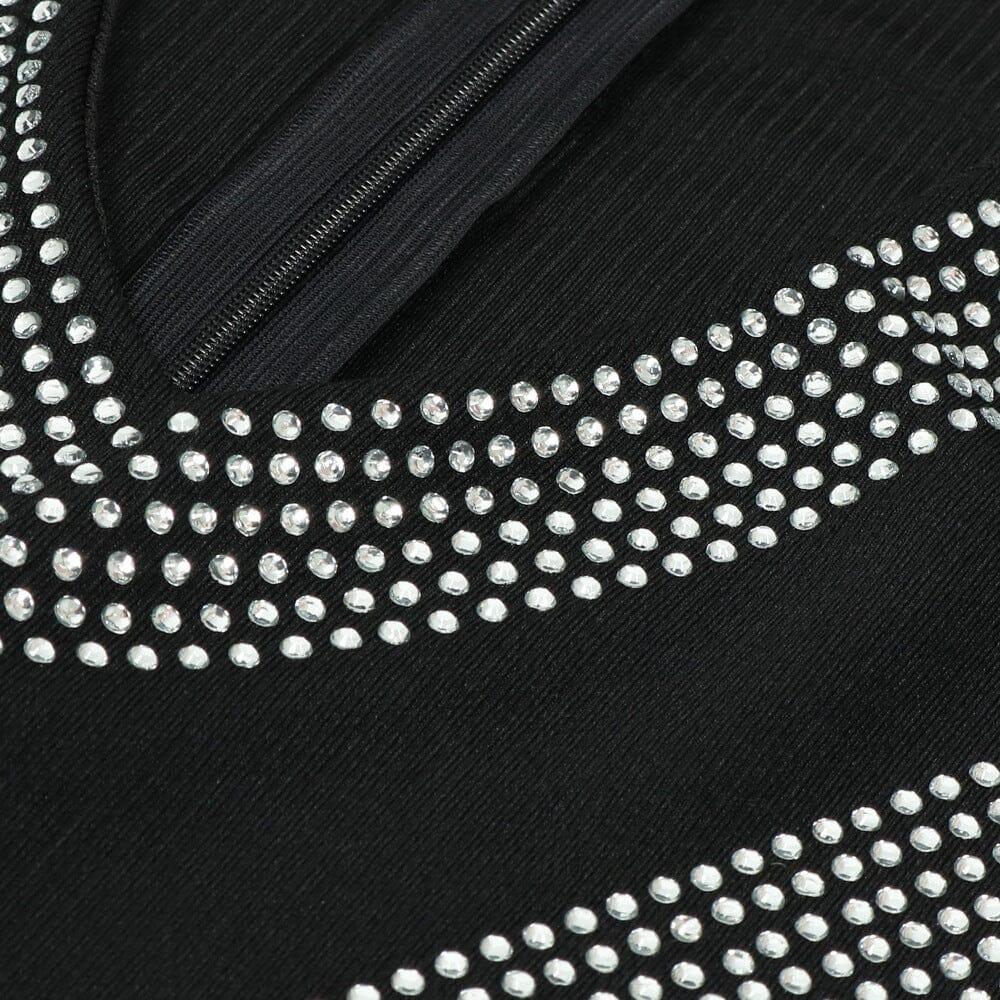 AIIZIE BANDAGE DIAMOND MINI DRESS IN BLACK - product image