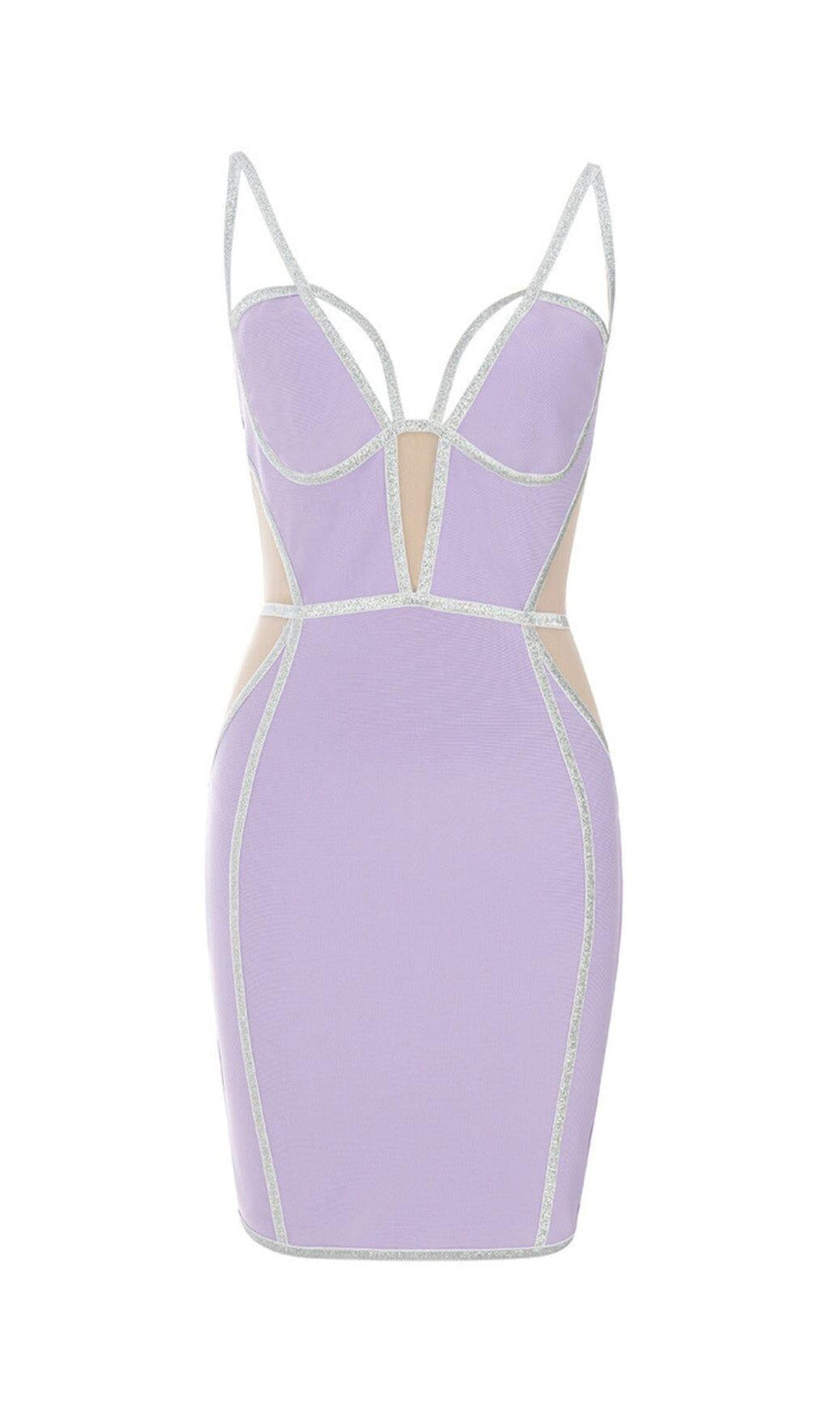 BANDAGE-NETZ-MINIKLEID IN LILA