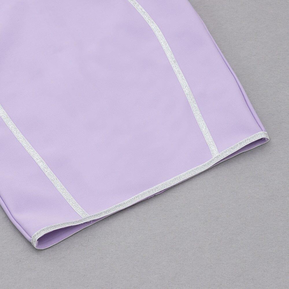 AIIZIE BANDAGE MESH MINI DRESS IN PURPLE - product image