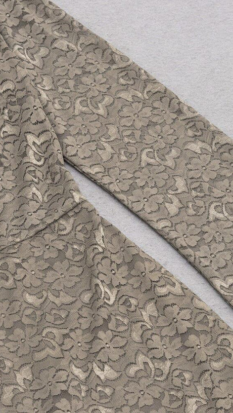 FLORAL LACE LONG SLEEVE MIDI DRESS