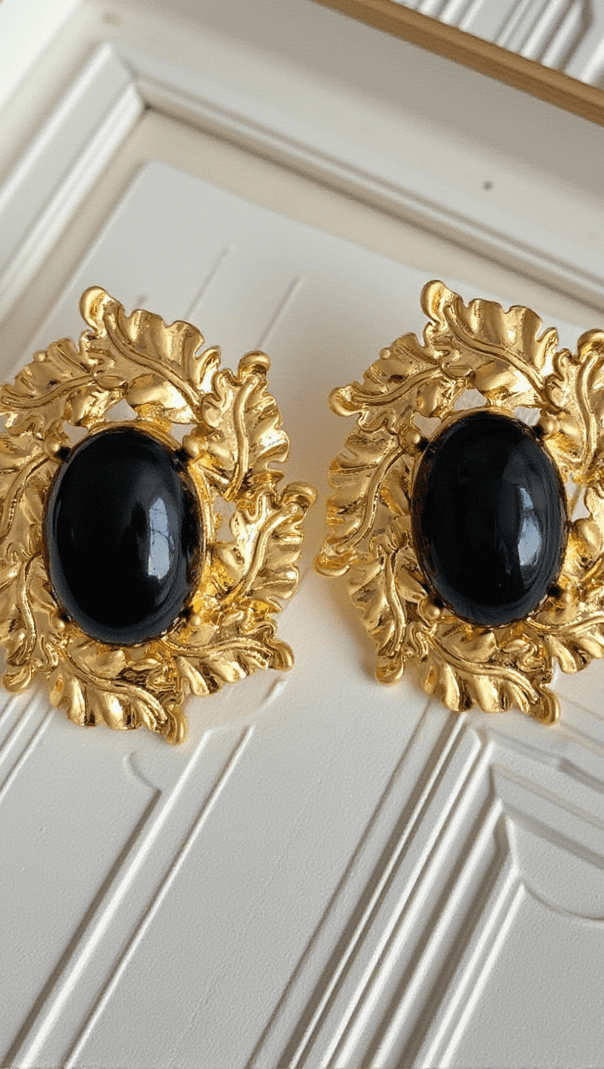 AIIZIE VISEN LEAF EMBELLISHED EARRINGS - product image