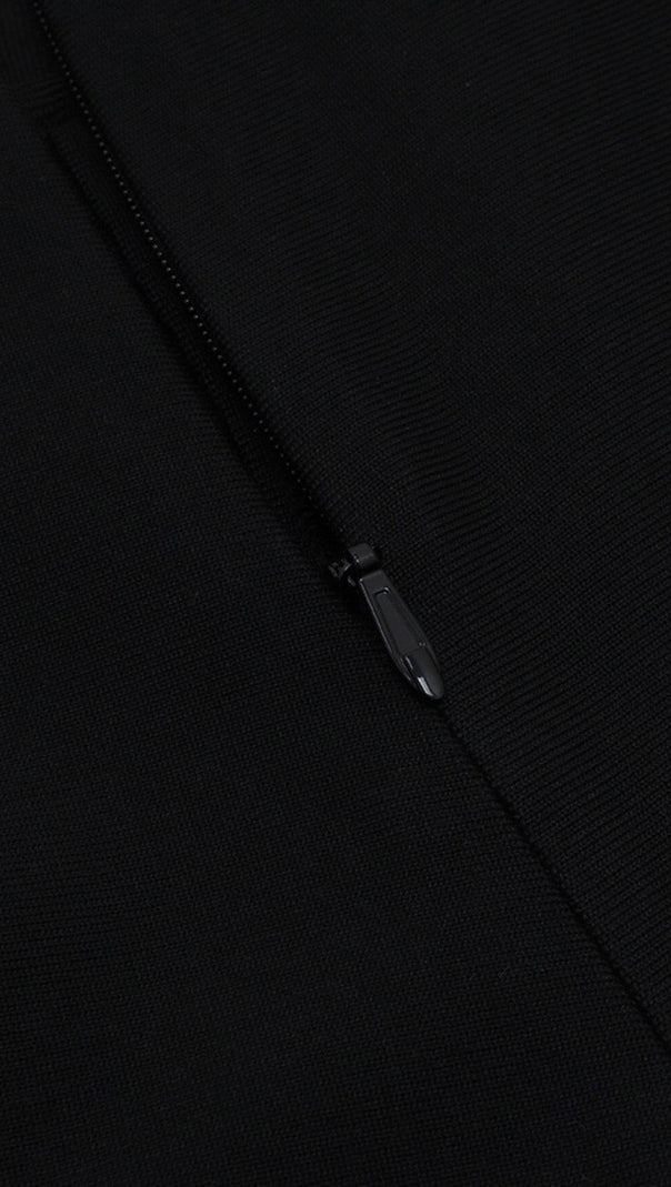 ABITO MIDI CON SCOLLO ALL'AMERICANA E CUCITO NERO