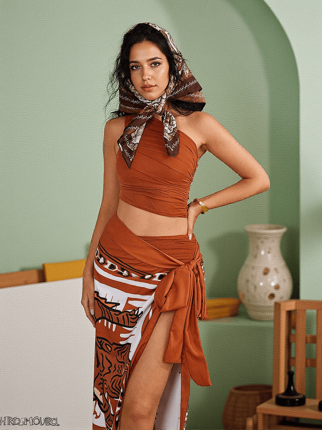 Alvira – Dreiteiliges One-Shoulder-Bikini-Set