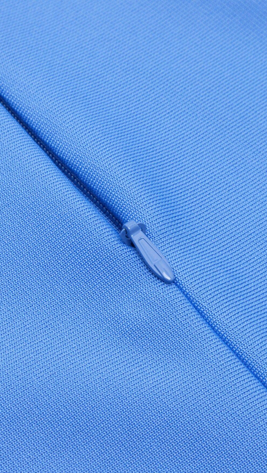 BLUE ROUND-NECK IRREGULAR STITCHED ONE-SHOULDER MINI DRESS