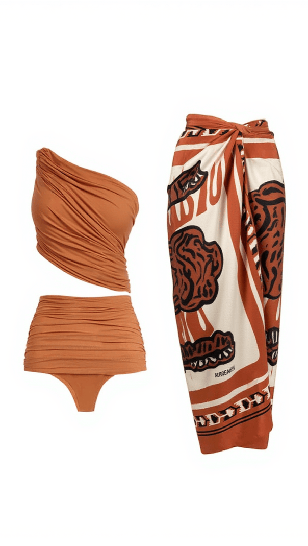 AIIZIE ALVIRA ONE SHOULDER BIKINI THREE PIECE SET - product image