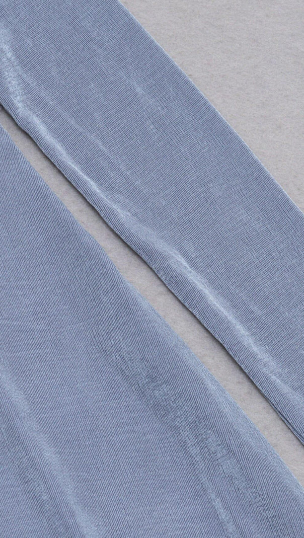 Grey-Blue Off Shoulder Midi Dress