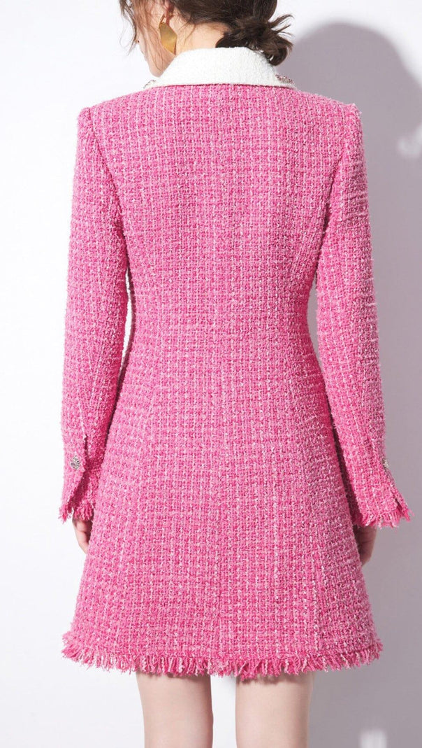 AIIZIE PINK HEAVY BEADED SMALL FRAGRANT WOOLEN JACKET - product image