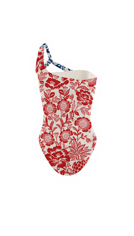 EMILE COLOR CLASH FLORAL ONE PIECE SWIMSUIT