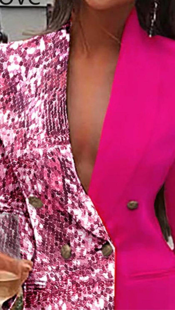 AIIZIE BARBIE POWDER STITCHED SEQUIN MINI DRESS - product image