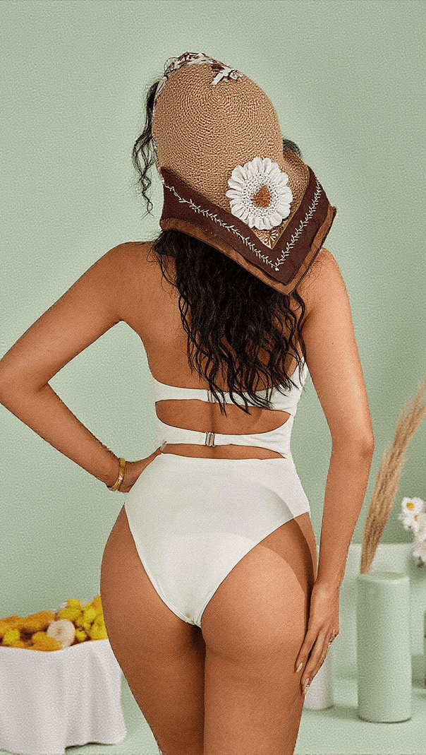 AIIZIE ROX STRAPLESS FLOWER ONE PIECE SWIMSUIT - product image