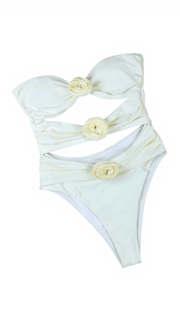 AIIZIE ROX STRAPLESS FLOWER ONE PIECE SWIMSUIT - product image