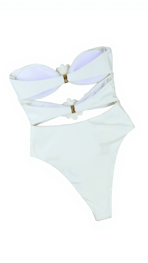 AIIZIE ROX STRAPLESS FLOWER ONE PIECE SWIMSUIT - product image