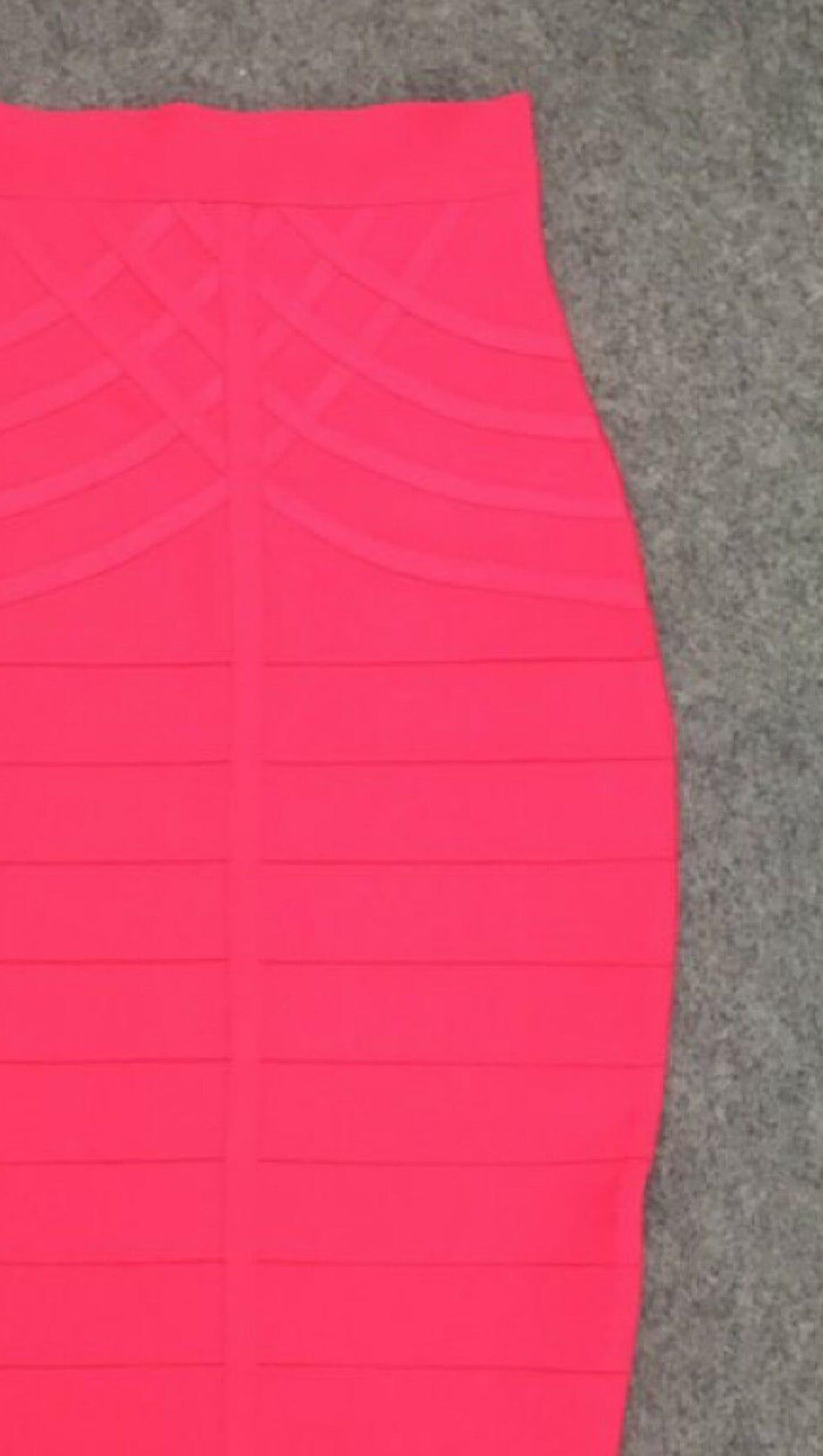 STRIPED TEXTURE KNITTED SKIRT IN ROSE HIGH-WAIST