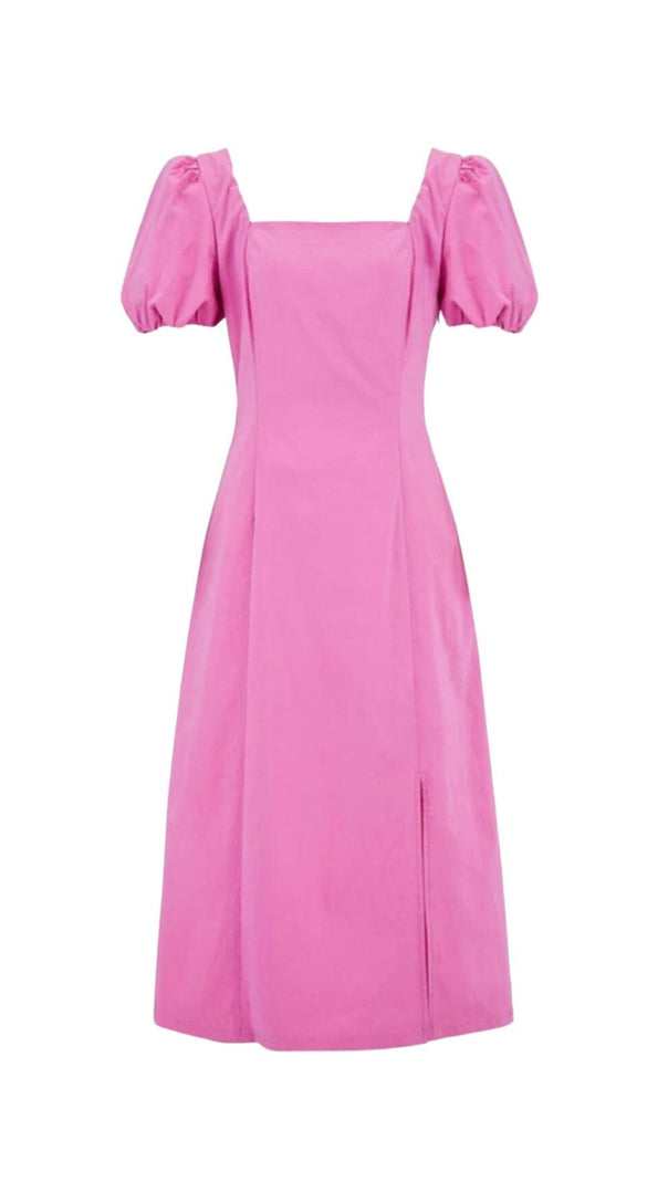AIIZIE PUFF-SLEEVED MIDI DRESS IN ROSE - product image
