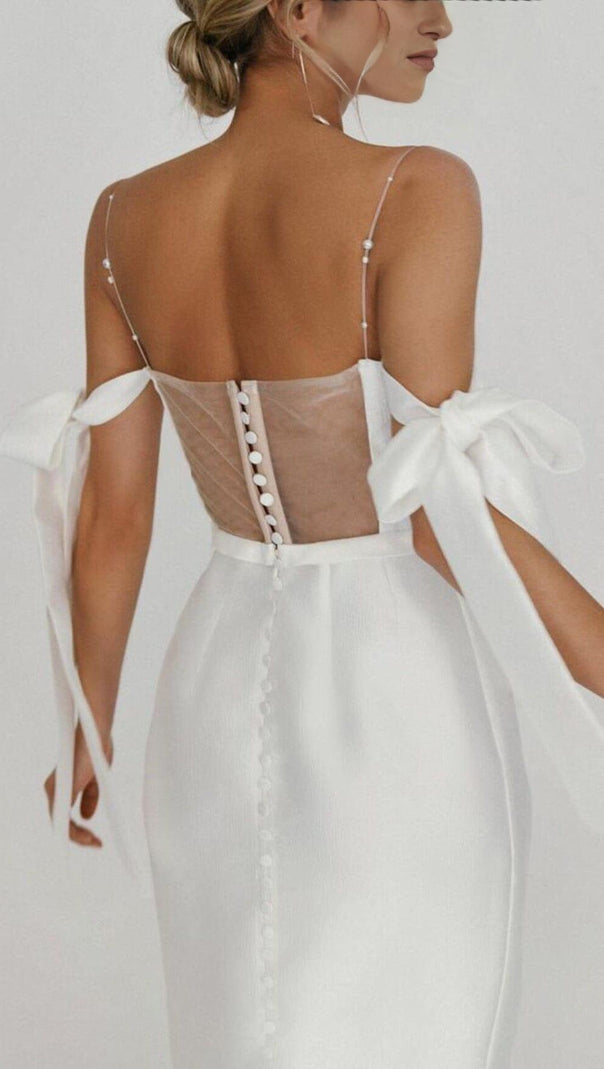 AIIZIE PEARL SUSPENDER MAXI DRESS IN WHITE - product image